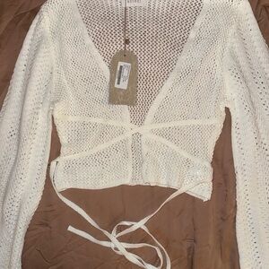Meshki Ivory Knit Crop Top